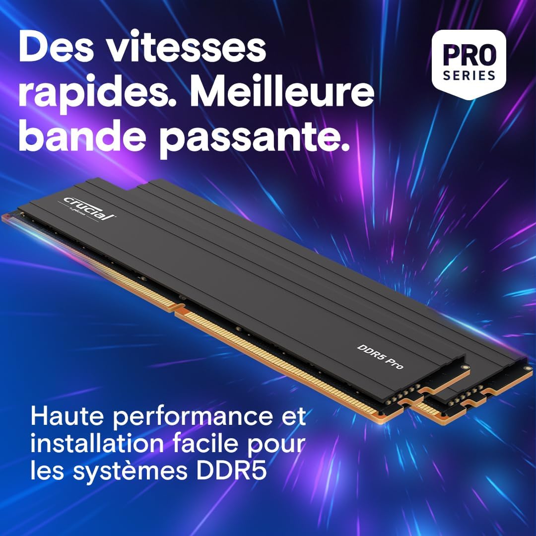 RAM DDR5 CRUCIAL PRO SERIES 16GB 6000 MHZ BLACK